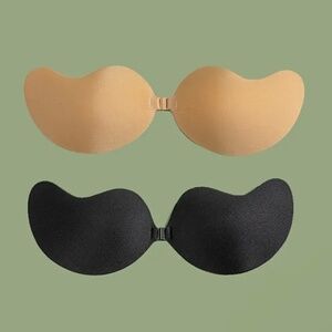 Pair of Invisible Strapless Bras , Self-Adhesive Backless Reusable Push-up Bras